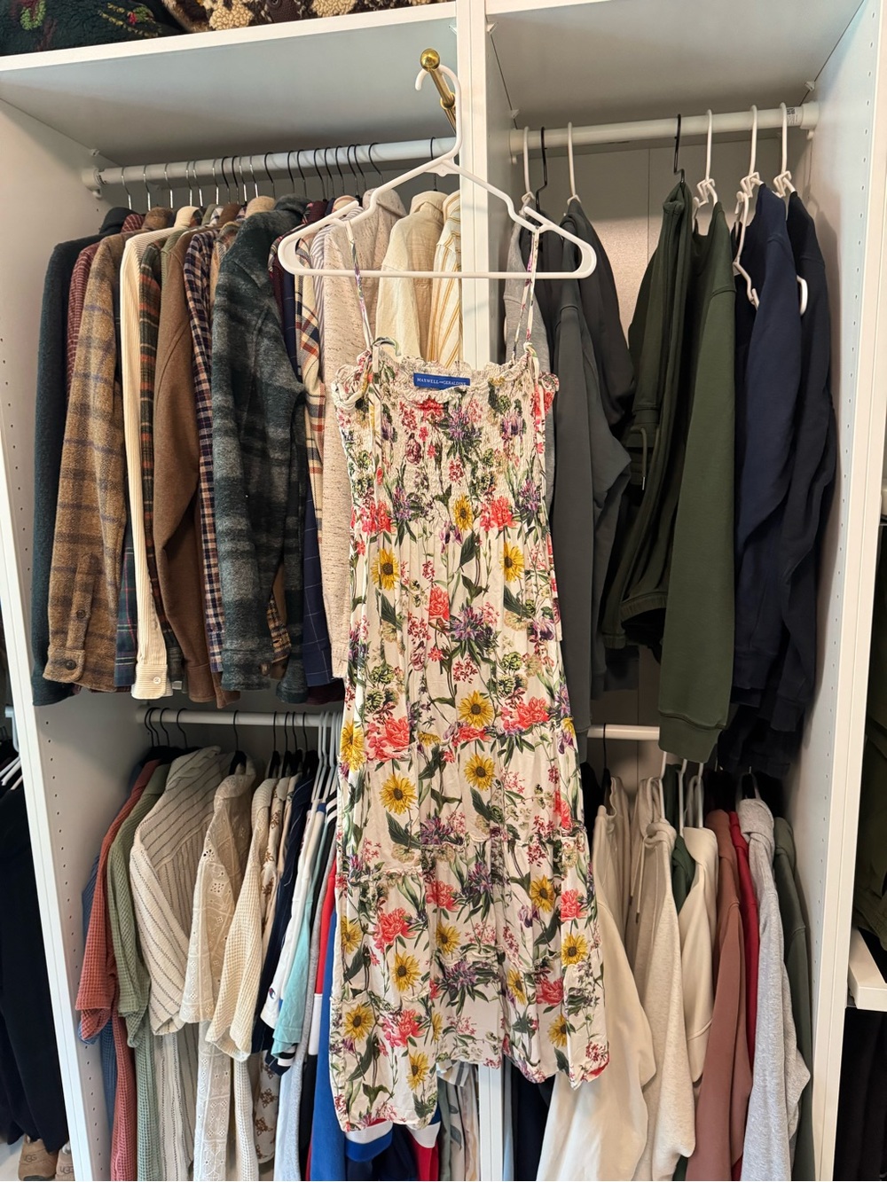 Boutique Floral Tiered Sundress - White with Multicolor Floral Print